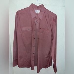 Mens Wrangler pearl snap long sleeve western shirt